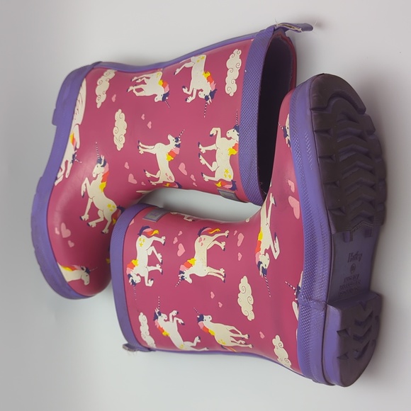 Hatley Girls Kids Printed Rain Boots Rainbow Unicorns 🌈 🦄 - Picture 7 of 14
